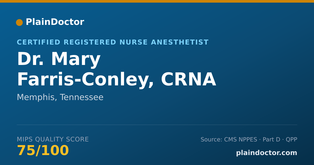Shareable card for Mary Farris-Conley, CRNA - Certified Registered Nurse Anesthetist, Memphis, TN