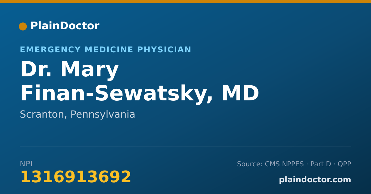 Shareable card for Mary Finan-Sewatsky, MD - Emergency Medicine Physician, Scranton, PA