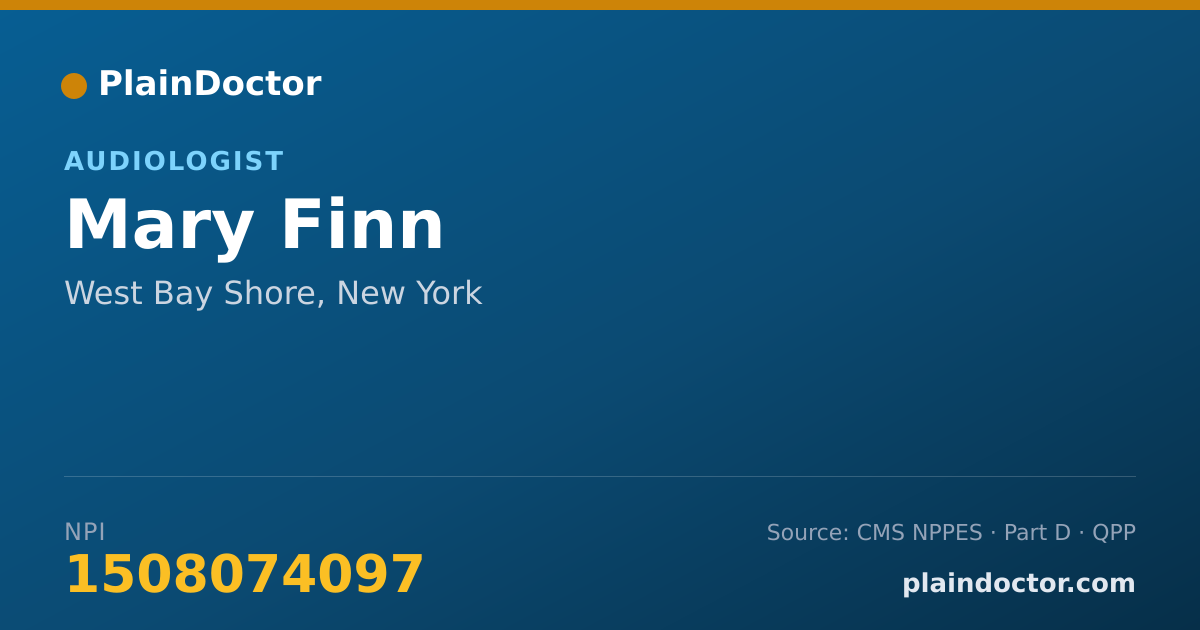 Shareable card for Mary Finn - Audiologist, West Bay Shore, NY