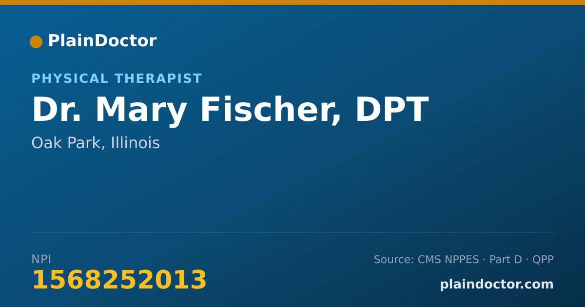 Shareable card for Mary Fischer, DPT - Physical Therapist, Oak Park, IL