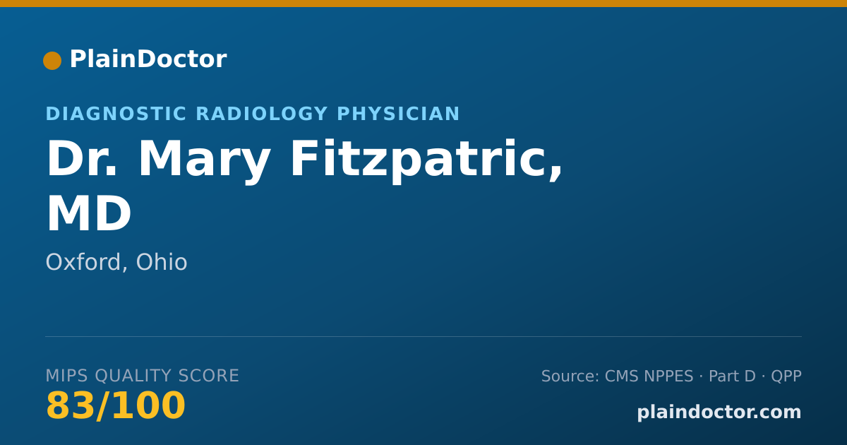 Shareable card for Mary Fitzpatric, MD - Diagnostic Radiology Physician, Oxford, OH