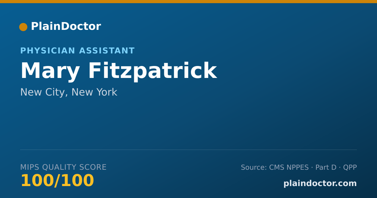 Shareable card for Mary Fitzpatrick - Physician Assistant, New City, NY