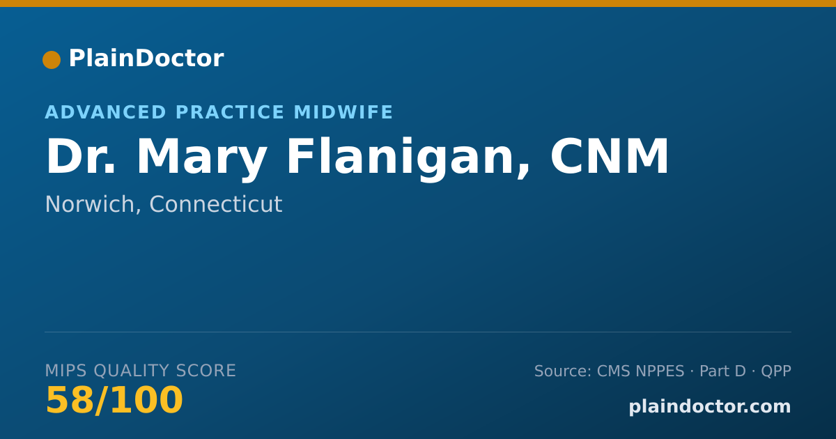 Shareable card for Mary Flanigan, CNM - Advanced Practice Midwife, Norwich, CT