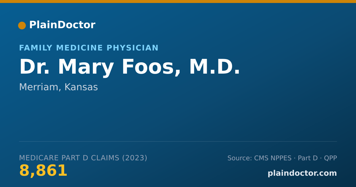 Shareable card for Mary Foos, M.D. - Family Medicine Physician, Merriam, KS