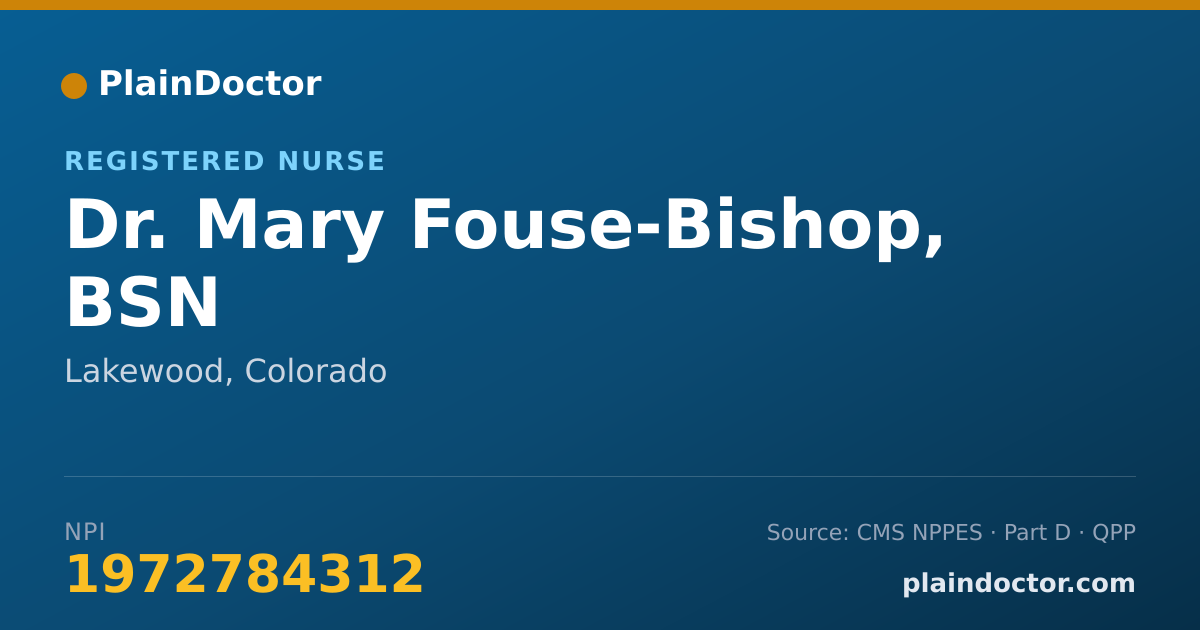 Shareable card for Mary Fouse-Bishop, BSN - Registered Nurse, Lakewood, CO