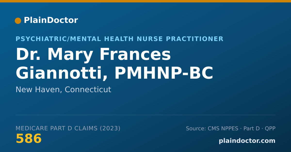 Shareable card for Mary Frances Giannotti, PMHNP-BC - Psychiatric/Mental Health Nurse Practitioner, New Haven, CT