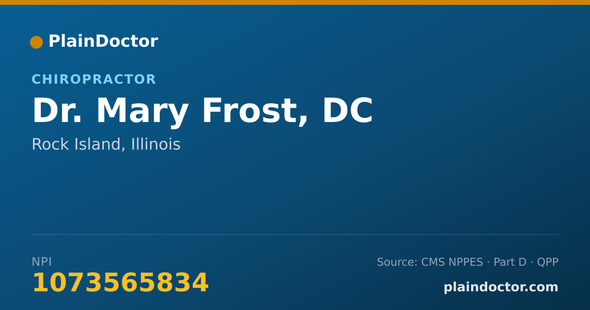 Shareable card for Mary Frost, DC - Chiropractor, Rock Island, IL