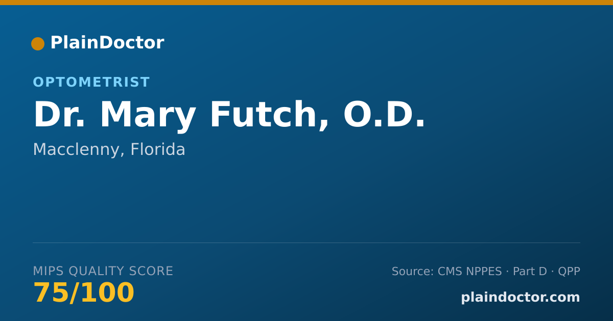 Shareable card for Mary Futch, O.D. - Optometrist, Macclenny, FL