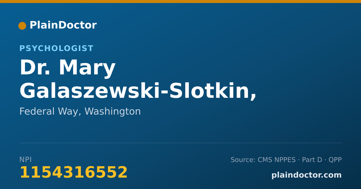 Shareable card for Mary Galaszewski-Slotkin, PH D - Psychologist, Federal Way, WA