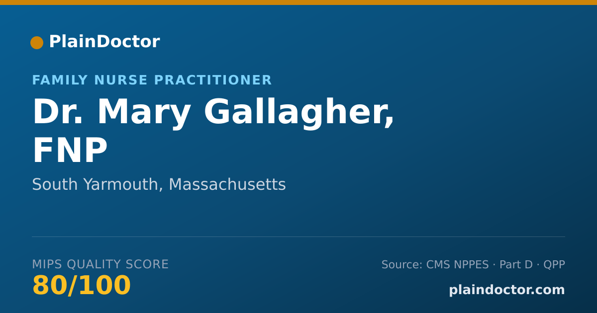 Shareable card for Mary Gallagher, FNP - Family Nurse Practitioner, South Yarmouth, MA