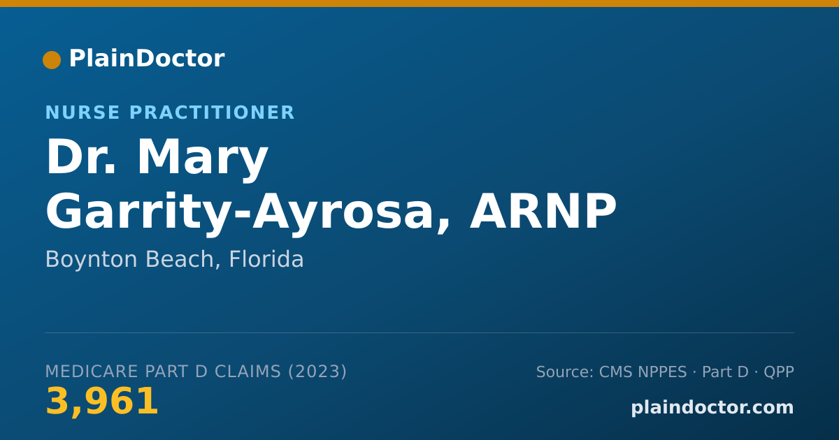 Shareable card for Mary Garrity-Ayrosa, ARNP - Nurse Practitioner, Boynton Beach, FL