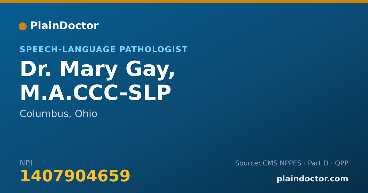 Shareable card for Mary Gay, M.A.CCC-SLP - Speech-Language Pathologist, Columbus, OH