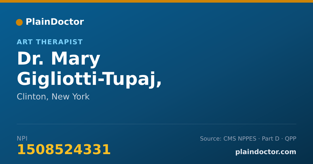 Shareable card for Mary Gigliotti-Tupaj, ATR-BC,LCAT - Art Therapist, Clinton, NY