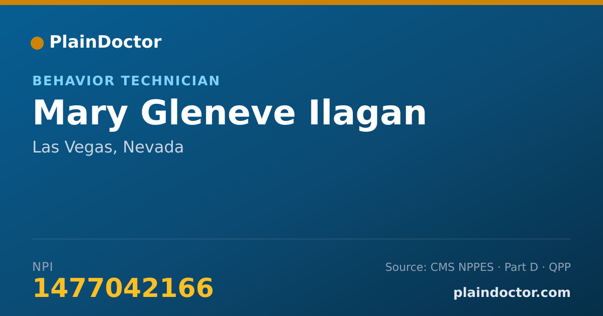 Shareable card for Mary Gleneve Ilagan - Behavior Technician, Las Vegas, NV