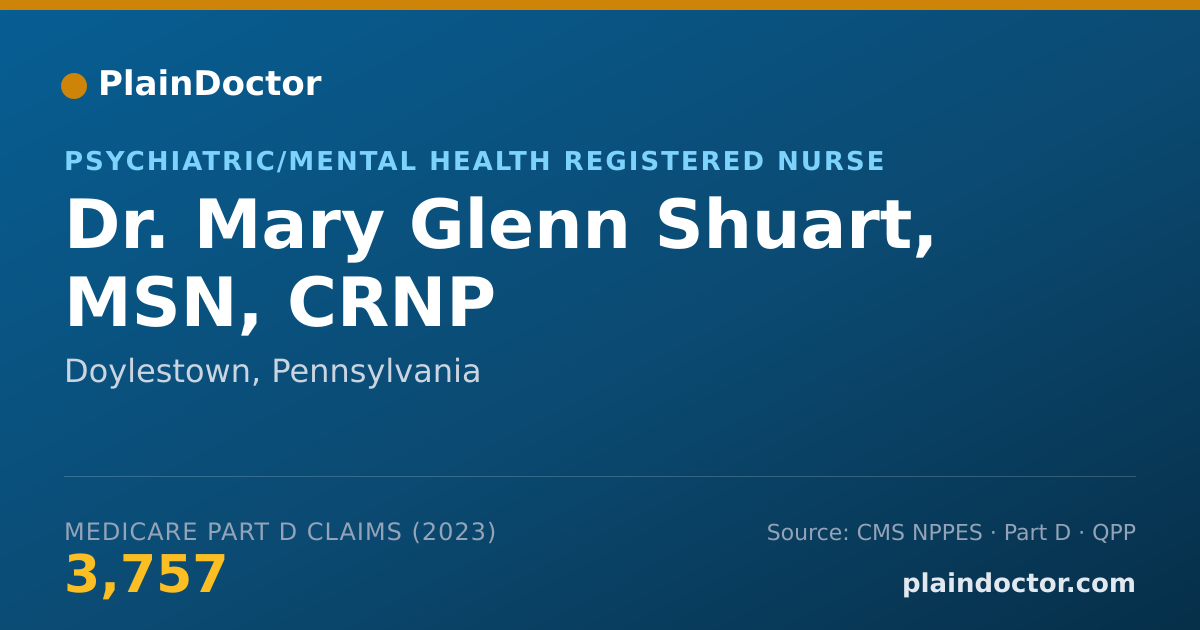 Shareable card for Mary Glenn Shuart, MSN, CRNP - Psychiatric/Mental Health Registered Nurse, Doylestown, PA