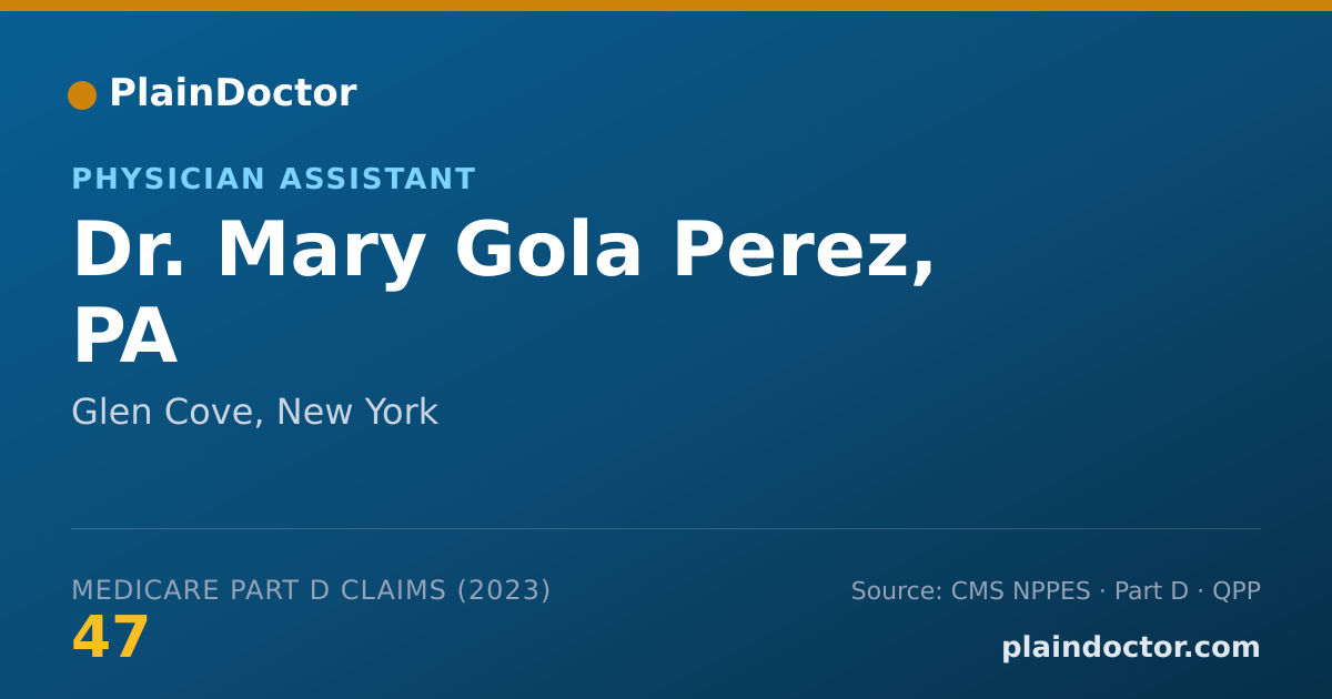 Shareable card for Mary Gola Perez, PA - Physician Assistant, Glen Cove, NY