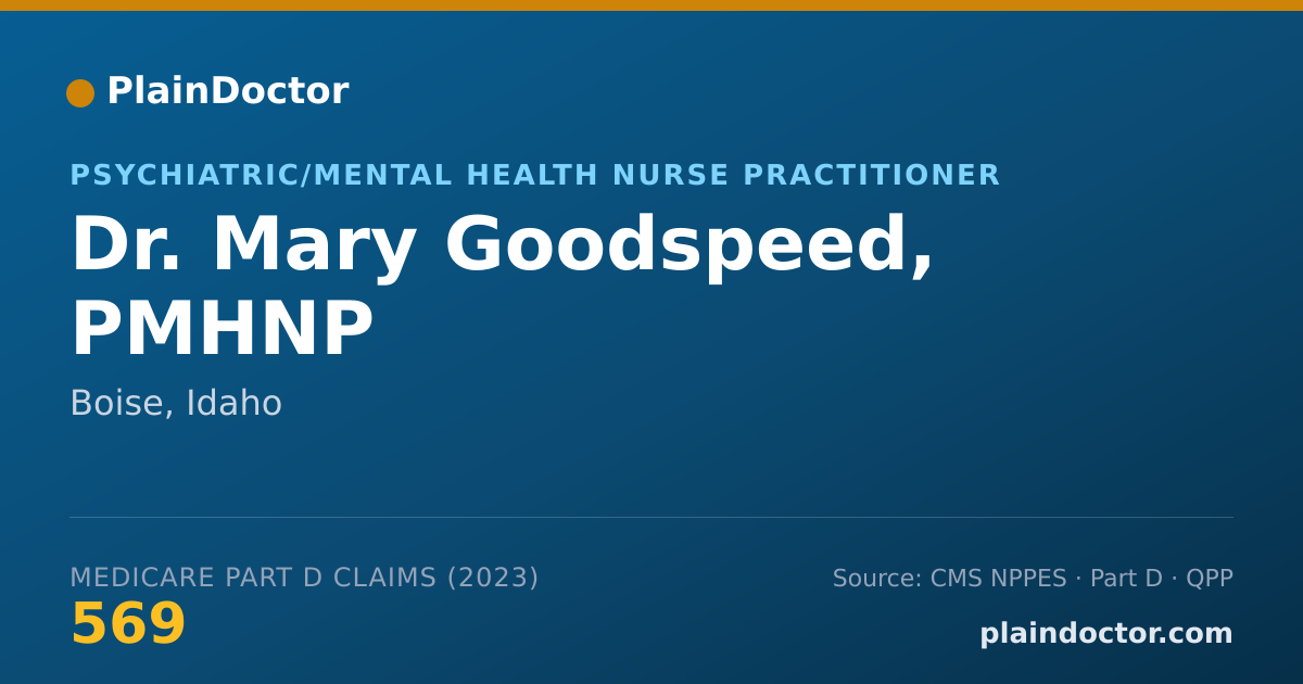 Shareable card for Mary Goodspeed, PMHNP - Psychiatric/Mental Health Nurse Practitioner, Boise, ID