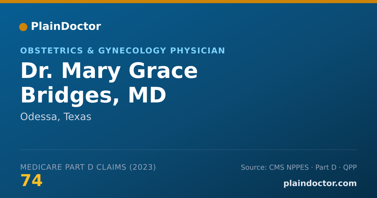 Shareable card for Mary Grace Bridges, MD - Obstetrics & Gynecology Physician, Odessa, TX