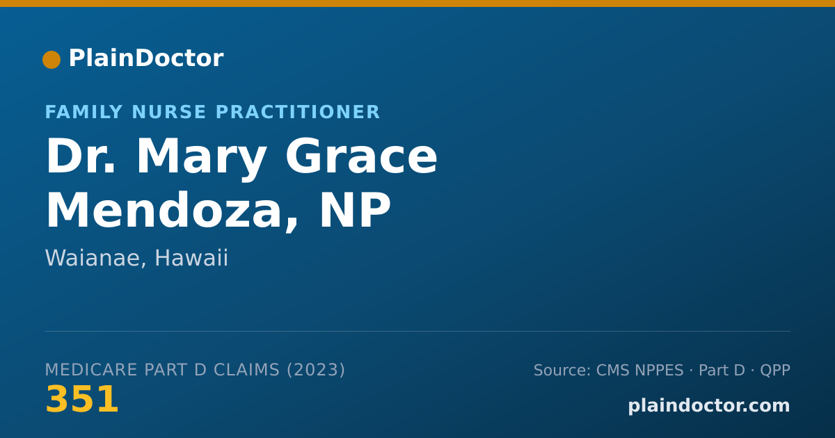 Shareable card for Mary Grace Mendoza, NP - Family Nurse Practitioner, Waianae, HI