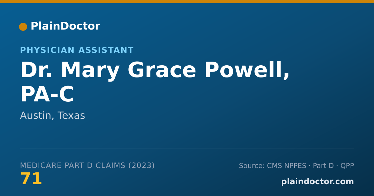 Shareable card for Mary Grace Powell, PA-C - Physician Assistant, Austin, TX