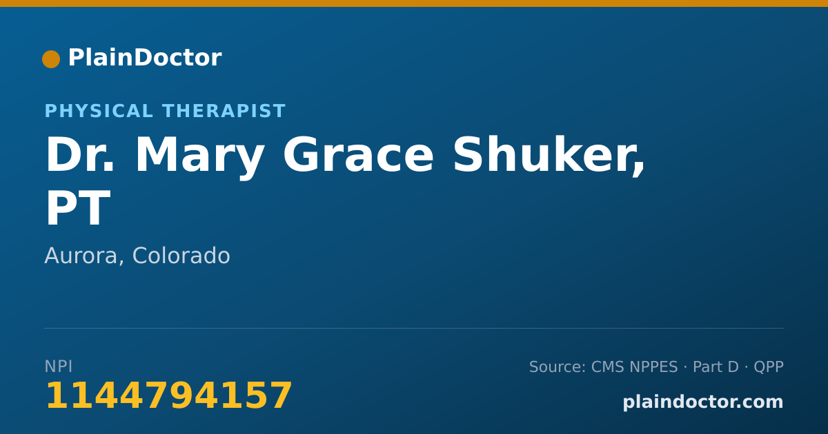 Shareable card for Mary Grace Shuker, PT - Physical Therapist, Aurora, CO