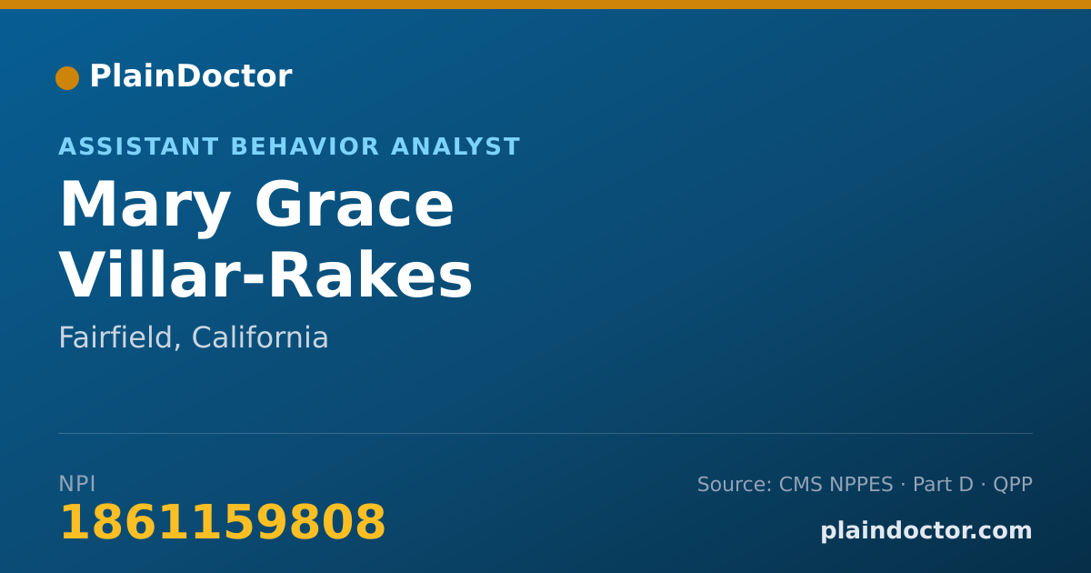 Shareable card for Mary Grace Villar-Rakes - Assistant Behavior Analyst, Fairfield, CA