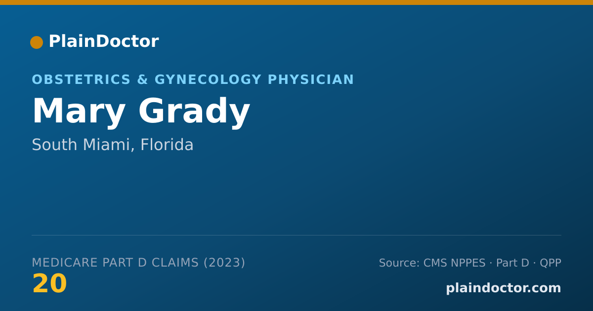Shareable card for Mary Grady - Obstetrics & Gynecology Physician, South Miami, FL