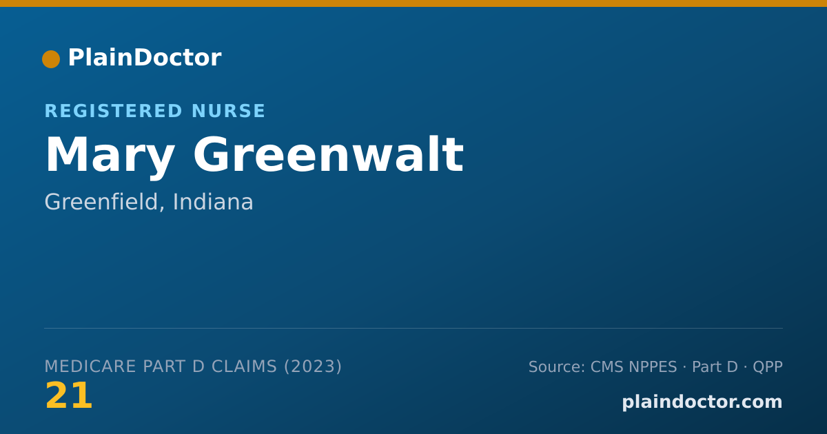 Shareable card for Mary Greenwalt - Registered Nurse, Greenfield, IN