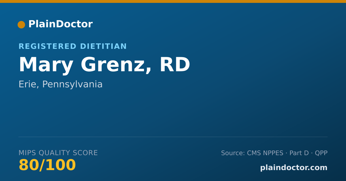 Shareable card for Mary Grenz, RD - Registered Dietitian, Erie, PA