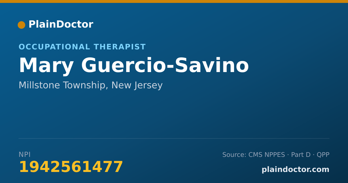 Shareable card for Mary Guercio-Savino - Occupational Therapist, Millstone Township, NJ