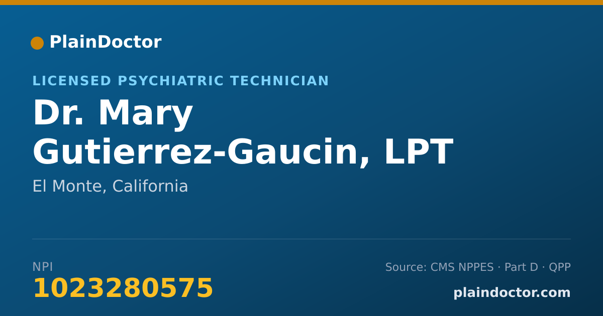 Shareable card for Mary Gutierrez-Gaucin, LPT - Licensed Psychiatric Technician, El Monte, CA
