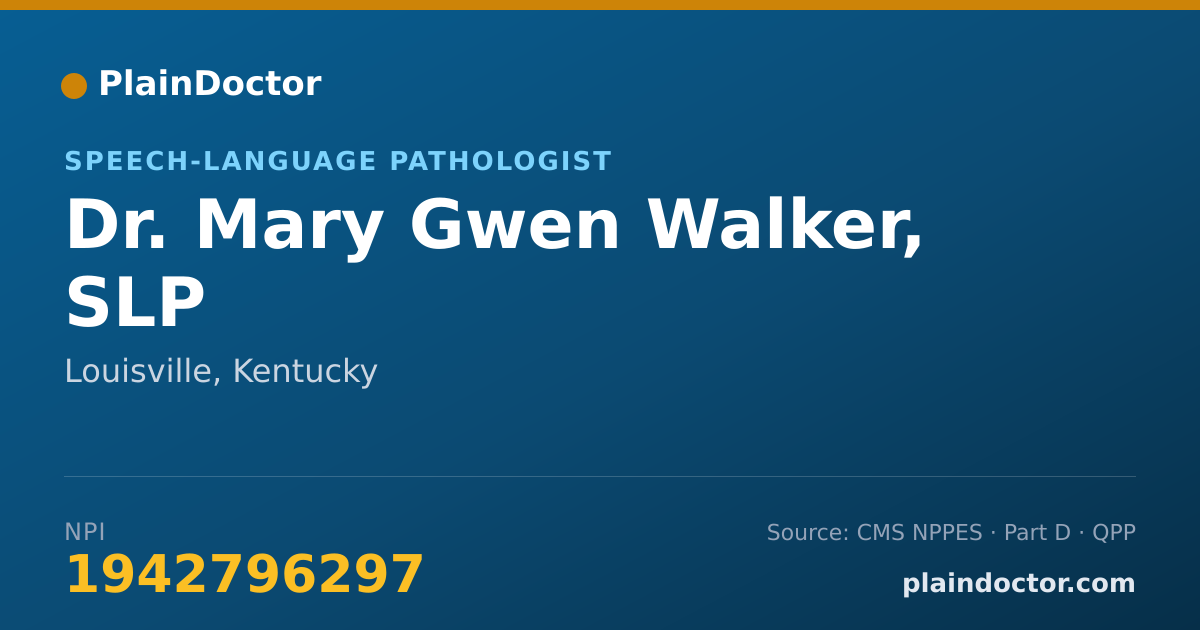 Shareable card for Mary Gwen Walker, SLP - Speech-Language Pathologist, Louisville, KY
