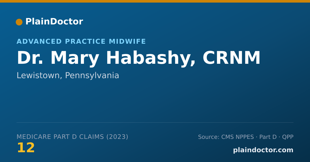 Shareable card for Mary Habashy, CRNM - Advanced Practice Midwife, Lewistown, PA