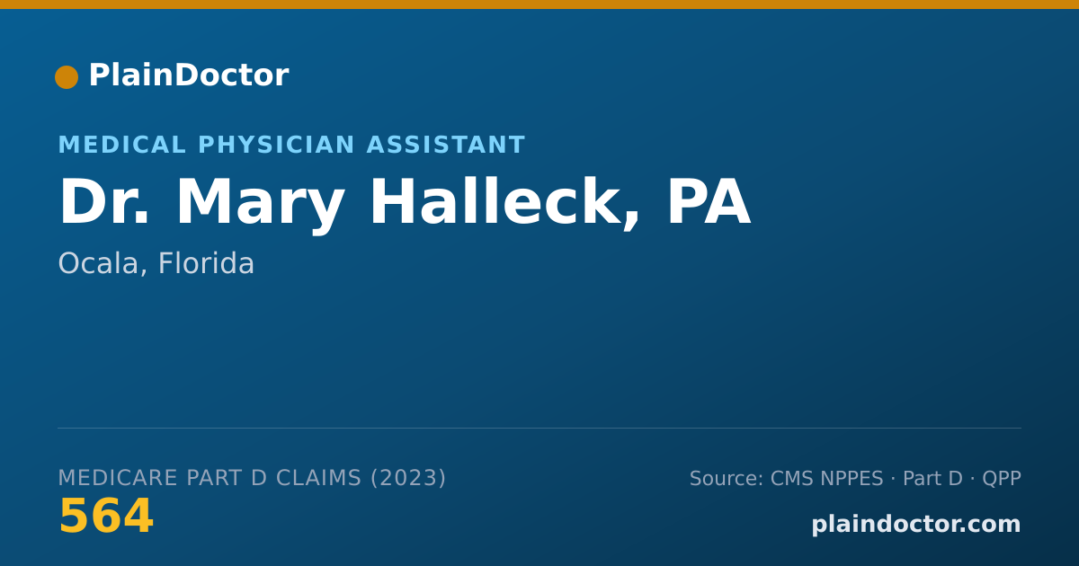 Shareable card for Mary Halleck, PA - Medical Physician Assistant, Ocala, FL