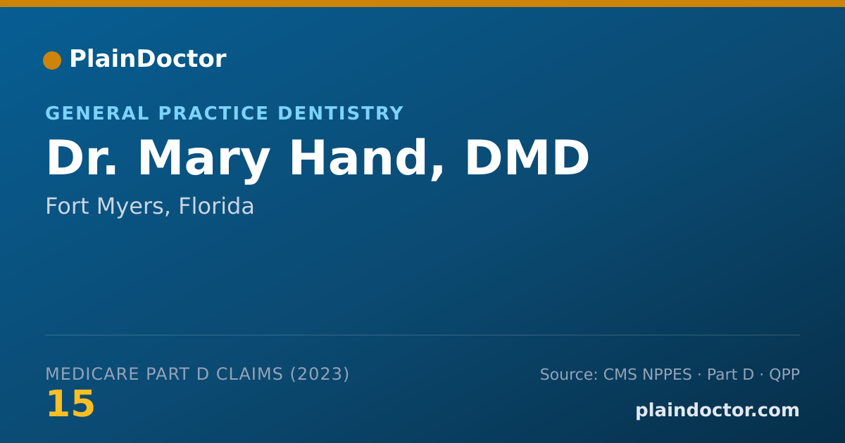 Shareable card for Mary Hand, DMD - General Practice Dentistry, Fort Myers, FL