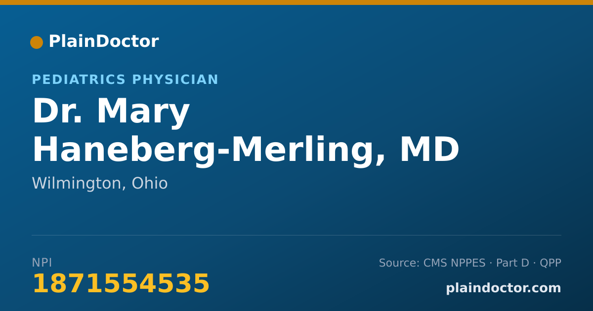 Shareable card for Mary Haneberg-Merling, MD - Pediatrics Physician, Wilmington, OH