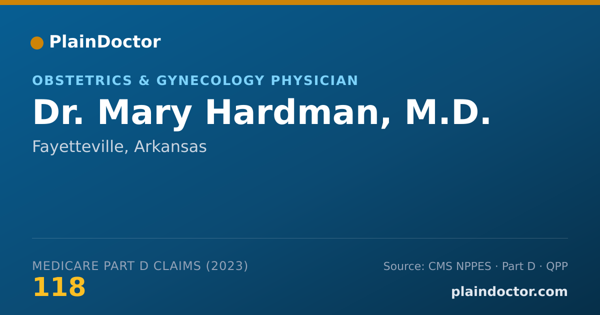 Shareable card for Mary Hardman, M.D. - Obstetrics & Gynecology Physician, Fayetteville, AR