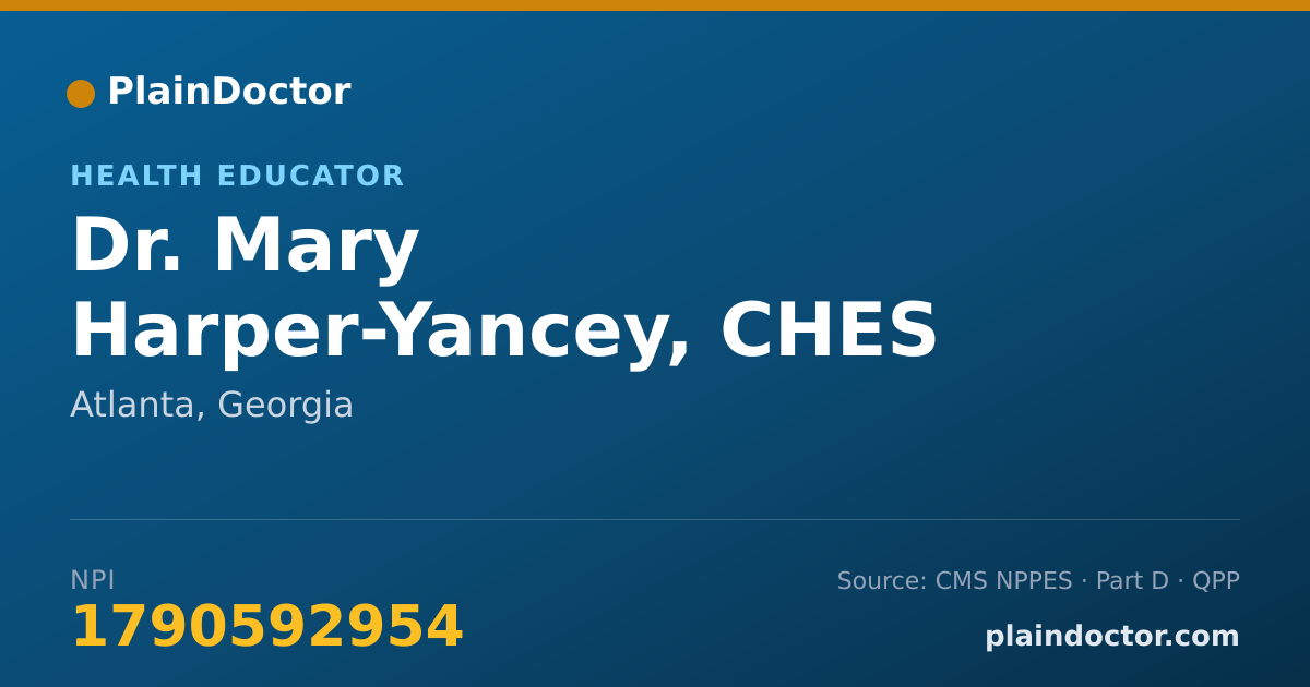 Shareable card for Mary Harper-Yancey, CHES - Health Educator, Atlanta, GA