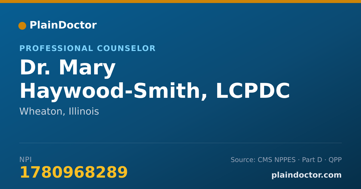 Shareable card for Mary Haywood-Smith, LCPDC - Professional Counselor, Wheaton, IL
