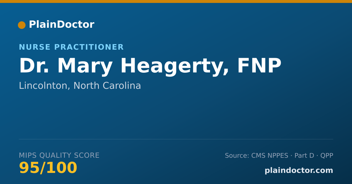 Shareable card for Mary Heagerty, FNP - Nurse Practitioner, Lincolnton, NC