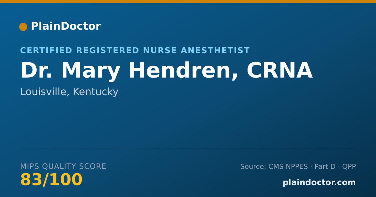 Shareable card for Mary Hendren, CRNA - Certified Registered Nurse Anesthetist, Louisville, KY