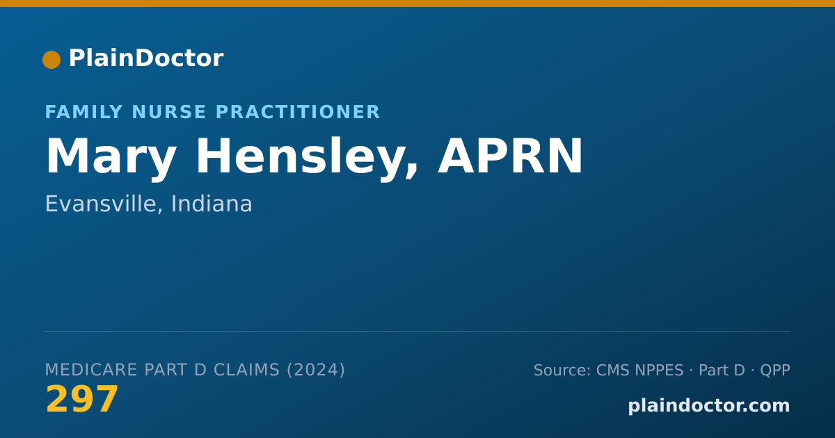 Shareable card for Mary Hensley, APRN - Family Nurse Practitioner, Evansville, IN