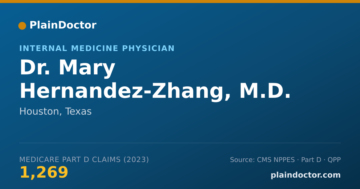 Shareable card for Mary Hernandez-Zhang, M.D. - Internal Medicine Physician, Houston, TX