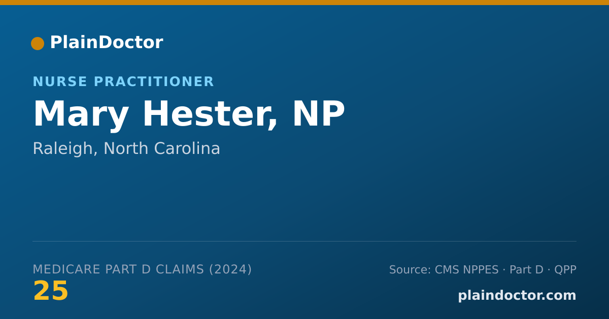Shareable card for Mary Hester, NP - Nurse Practitioner, Raleigh, NC