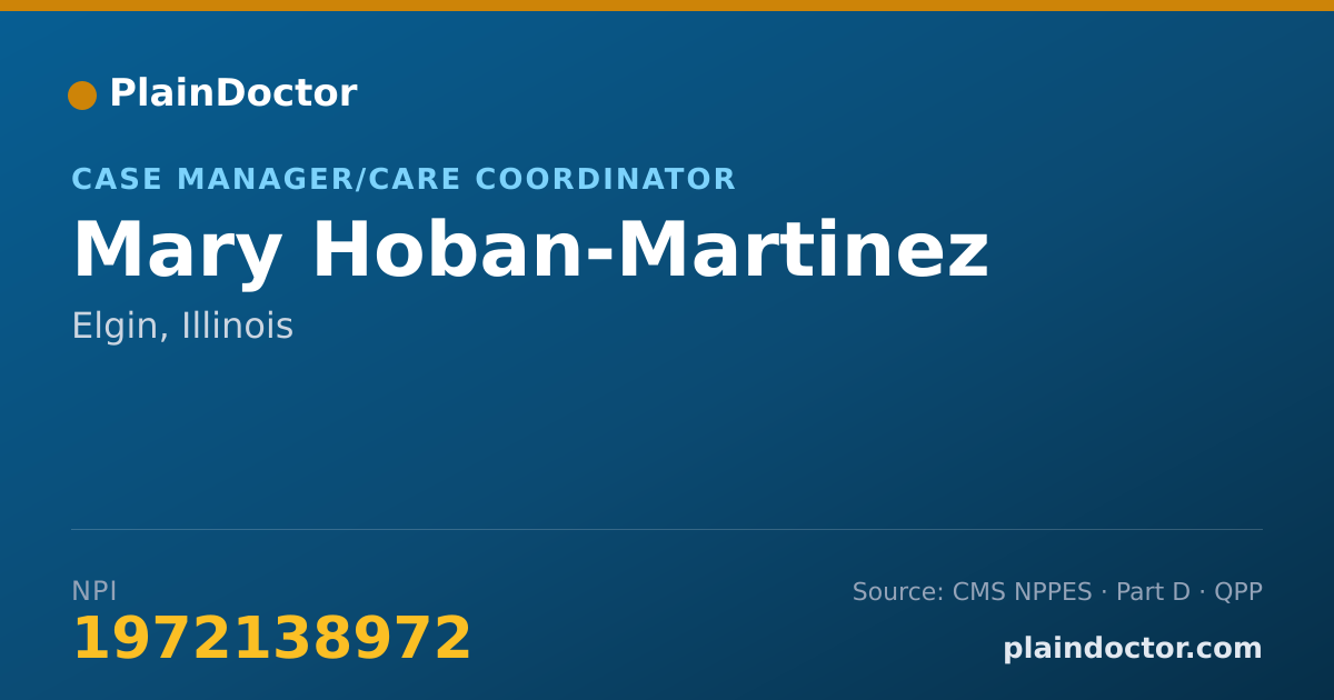 Shareable card for Mary Hoban-Martinez - Case Manager/Care Coordinator, Elgin, IL