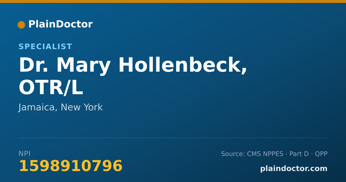 Shareable card for Mary Hollenbeck, OTR/L - Specialist, Jamaica, NY