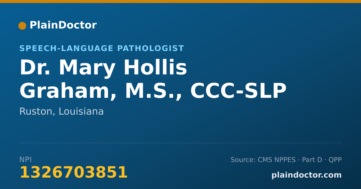 Shareable card for Mary Hollis Graham, M.S., CCC-SLP - Speech-Language Pathologist, Ruston, LA