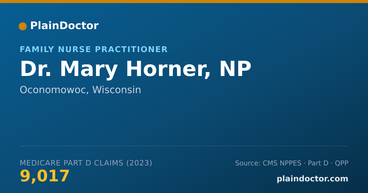 Shareable card for Mary Horner, NP - Family Nurse Practitioner, Oconomowoc, WI
