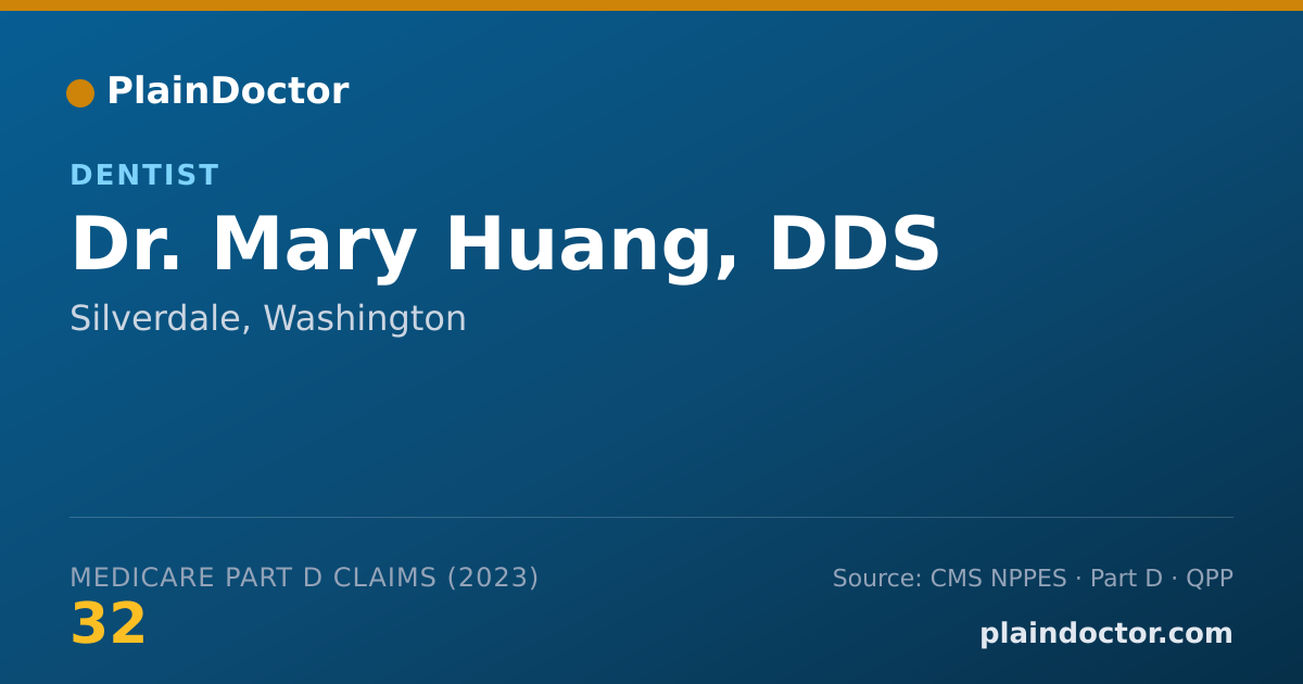 Shareable card for Mary Huang, DDS - Dentist, Silverdale, WA