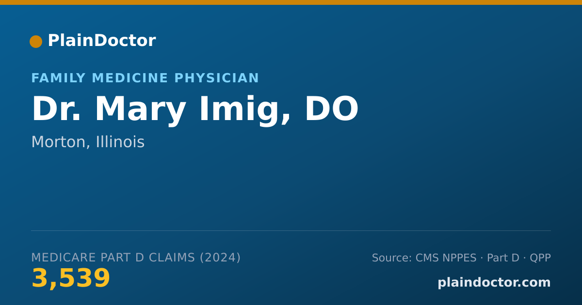 Shareable card for Mary Imig, DO - Family Medicine Physician, Morton, IL